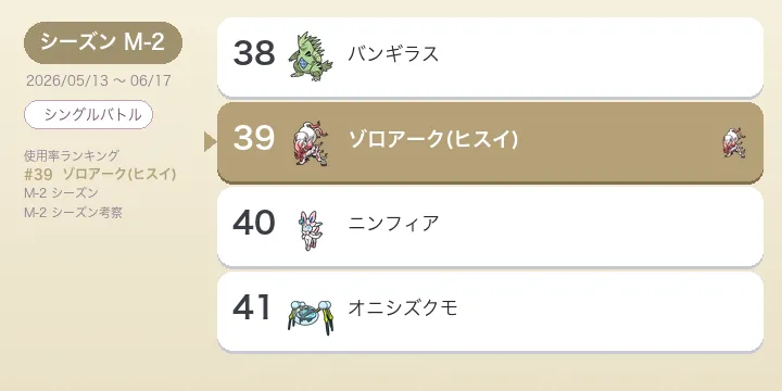 ゾロアーク（ヒスイ）考察 M-2 使用率39位 イリュージョンと崩しの立ち回り
